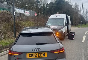 Grey Audi emergency roadside tyres